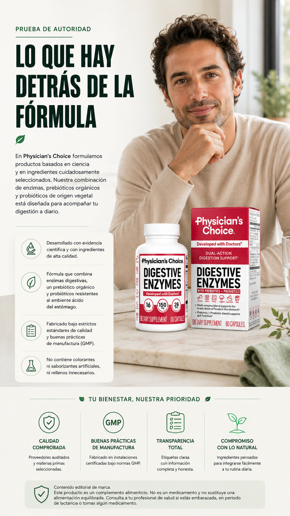 Autoridad y fórmula de Enzimas Digestivas