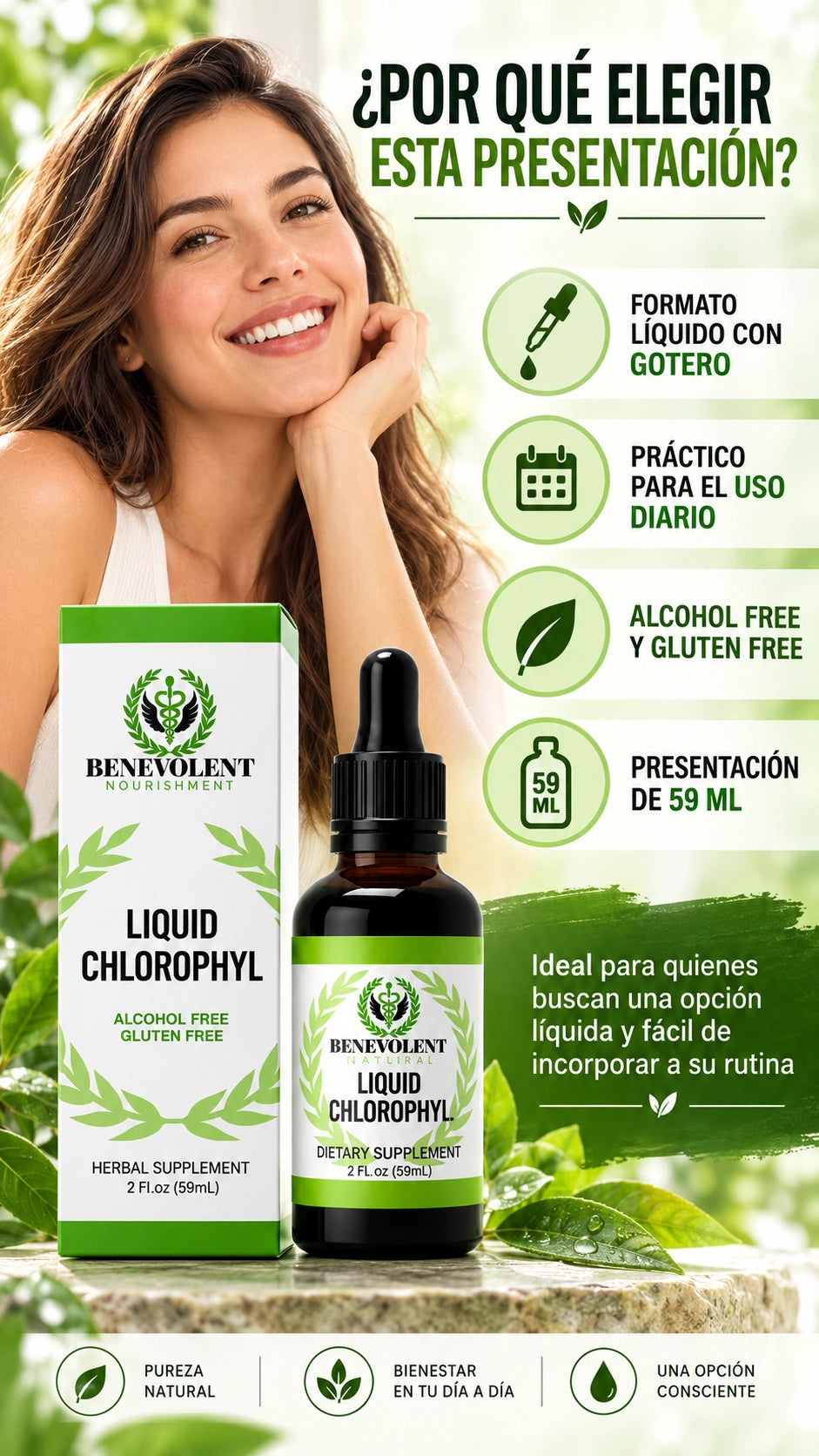 Información y presentación de Clorofila Líquida