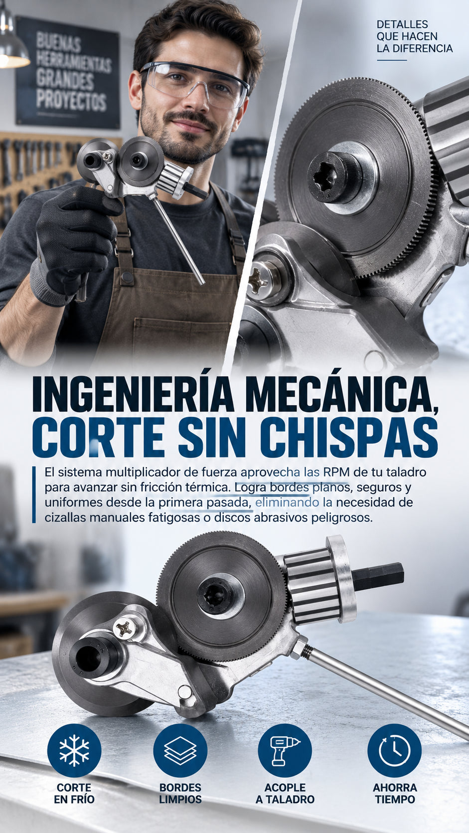 Explicación editorial del mecanismo del Recortador de Metal