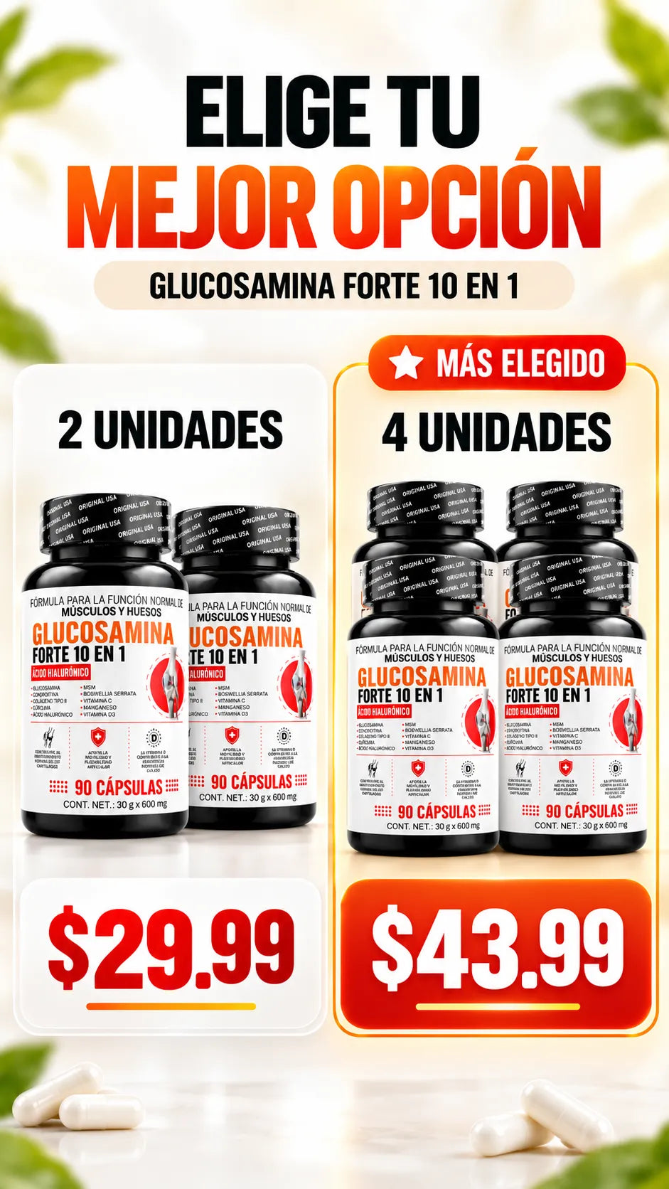 Opciones y precios de Glucosamina Forte 10 en 1