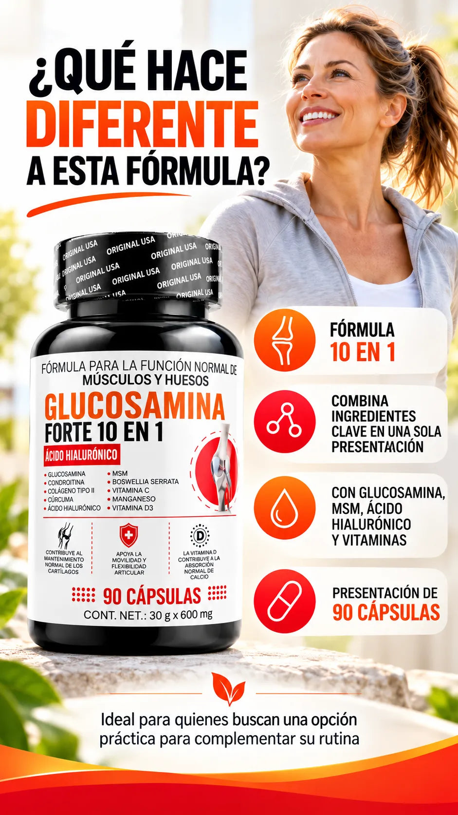 Beneficios y características de Glucosamina Forte 10 en 1