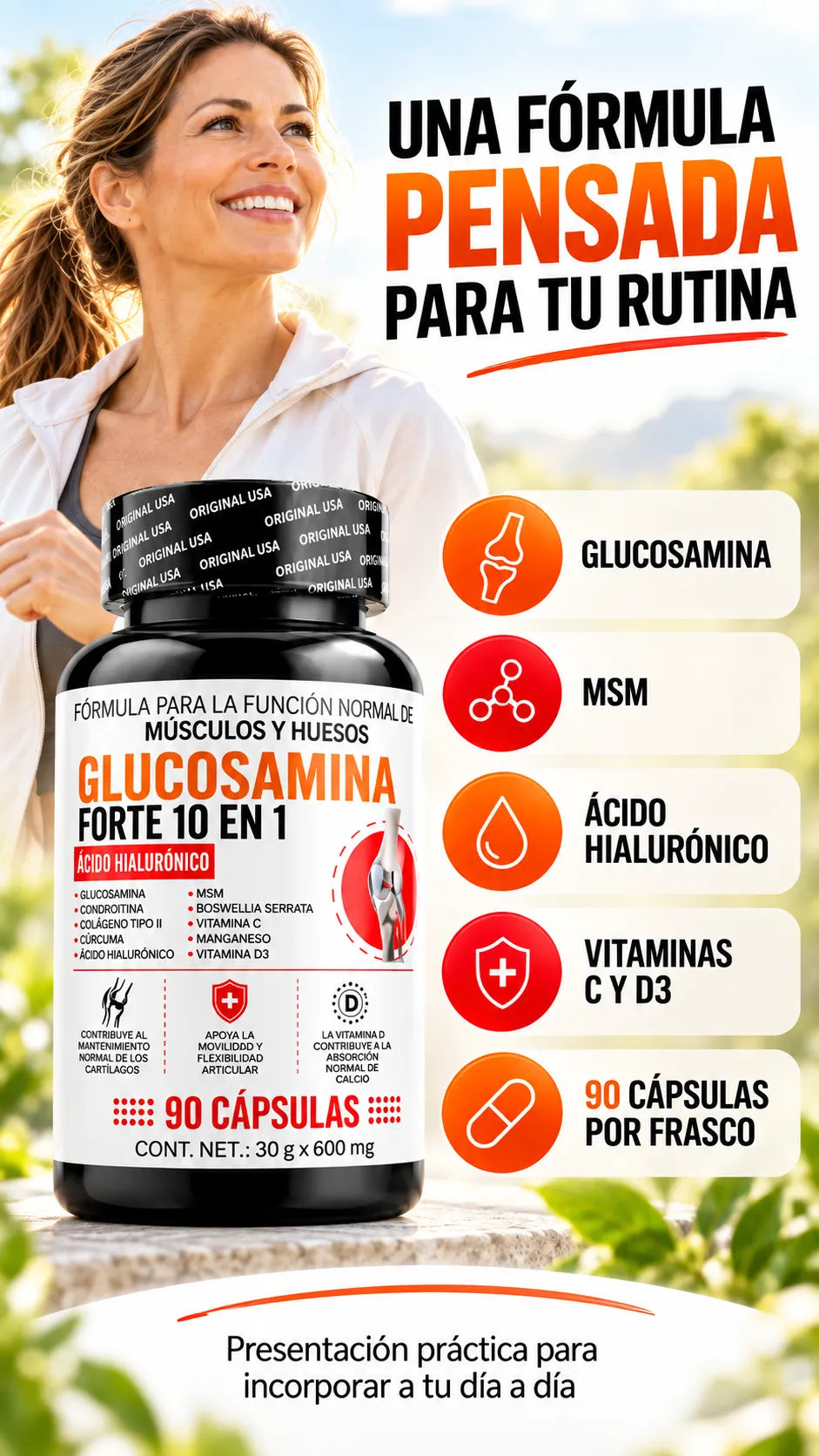 Información editorial y fórmula de Glucosamina Forte 10 en 1