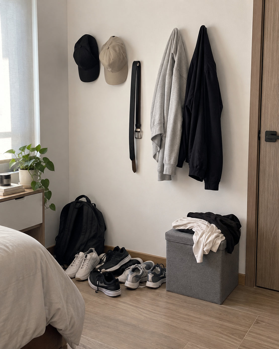 Rincón de dormitorio antes de organizar